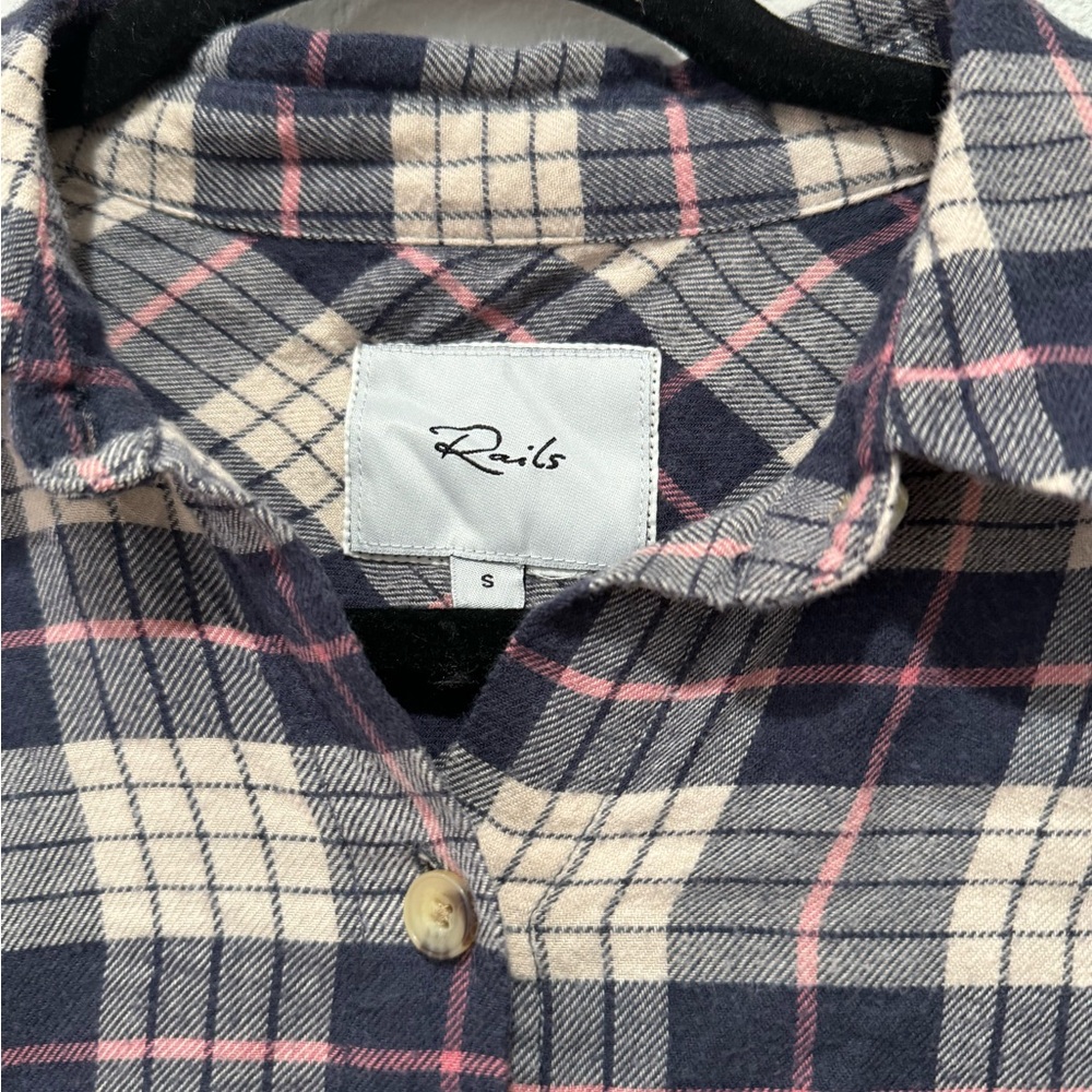 Rails Willow Ruffle Sleeve Flannel Button Up Shir… - image 6